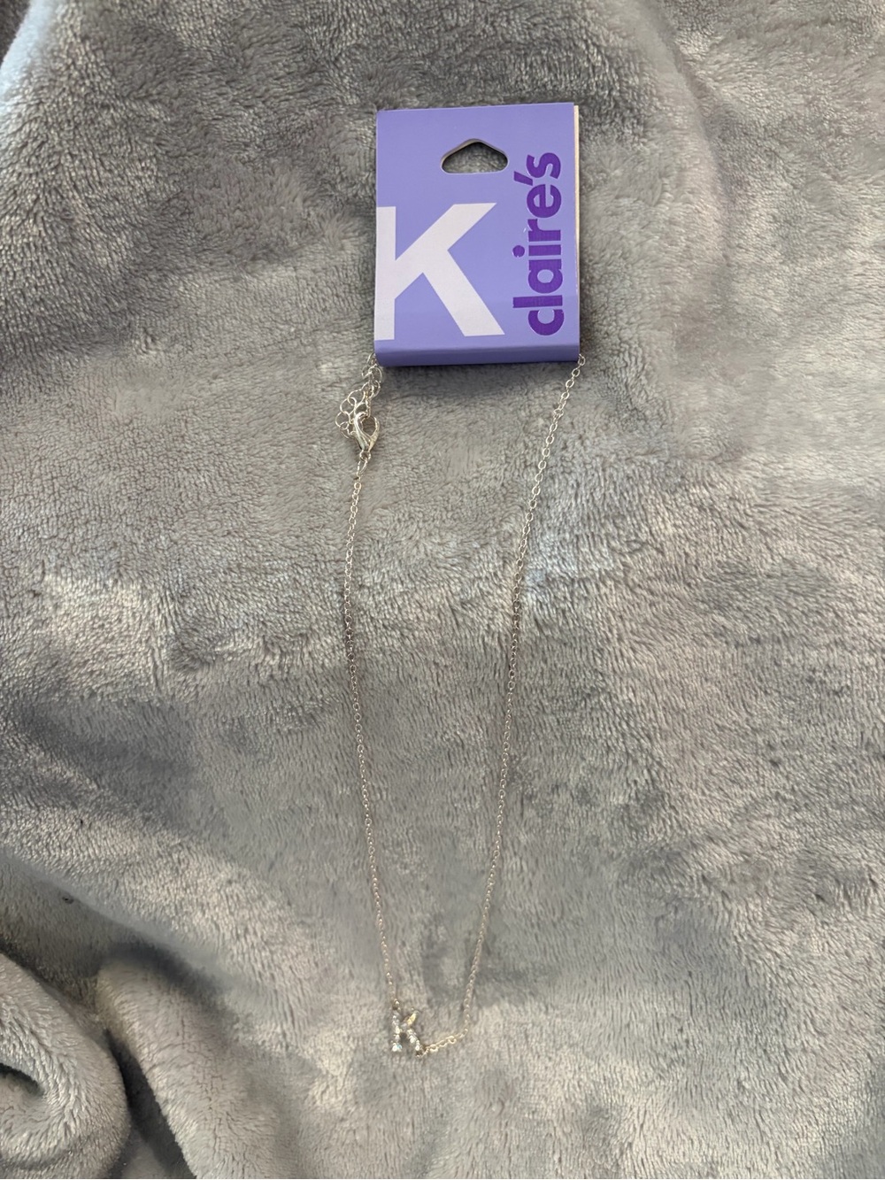 Claire's Silver K Initial Necklace